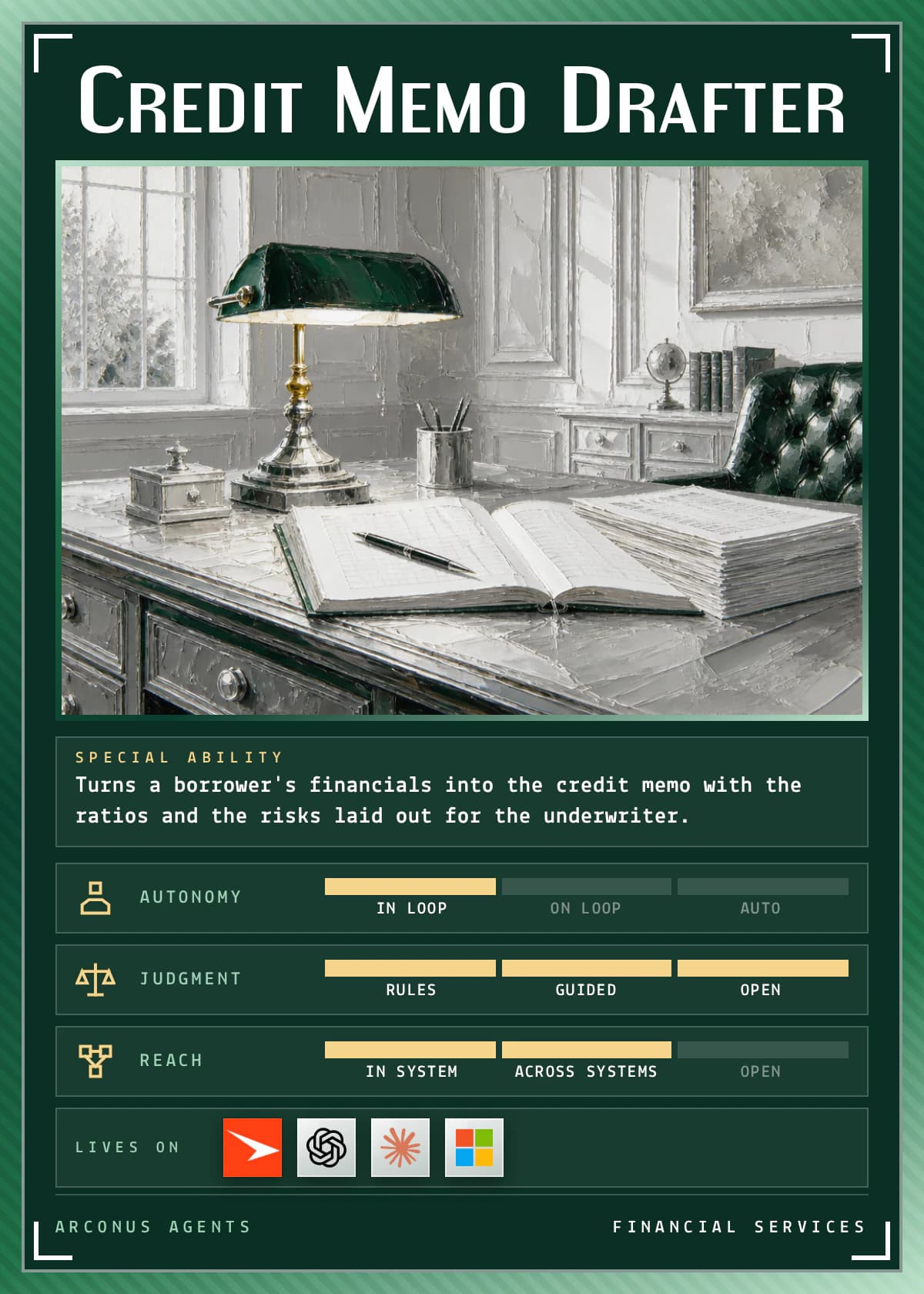 Credit Memo Drafter agent card